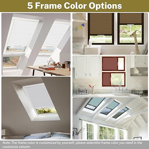 Miniatura 2 de Persianas de tragaluz con bloqueo de luz para techo, persianas celulares sin cordones, aislamiento térmico, persianas de panal para techo, ventanas