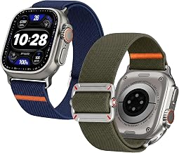 Fullmosa Apple Watch Band SE3 44mm 49mm(Ultra3/2/1) 46mm 45mm | Breathable Elastic Nylon Straps Compatible with Apple Watch SE2 Series 11 10 9 8 7 6 5 4 3 2 1 42mm Men, 2 Pieces