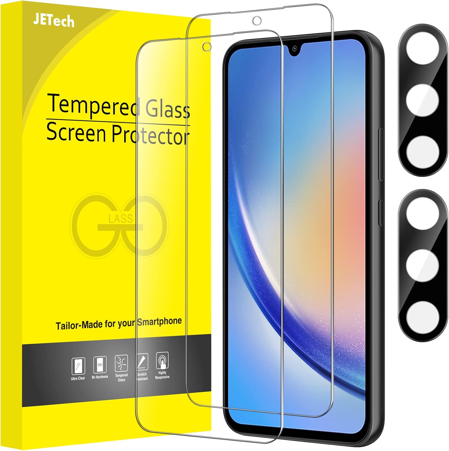 JETech Screen Protector for Samsung Galaxy A34 5G 6.6Inch with Camera