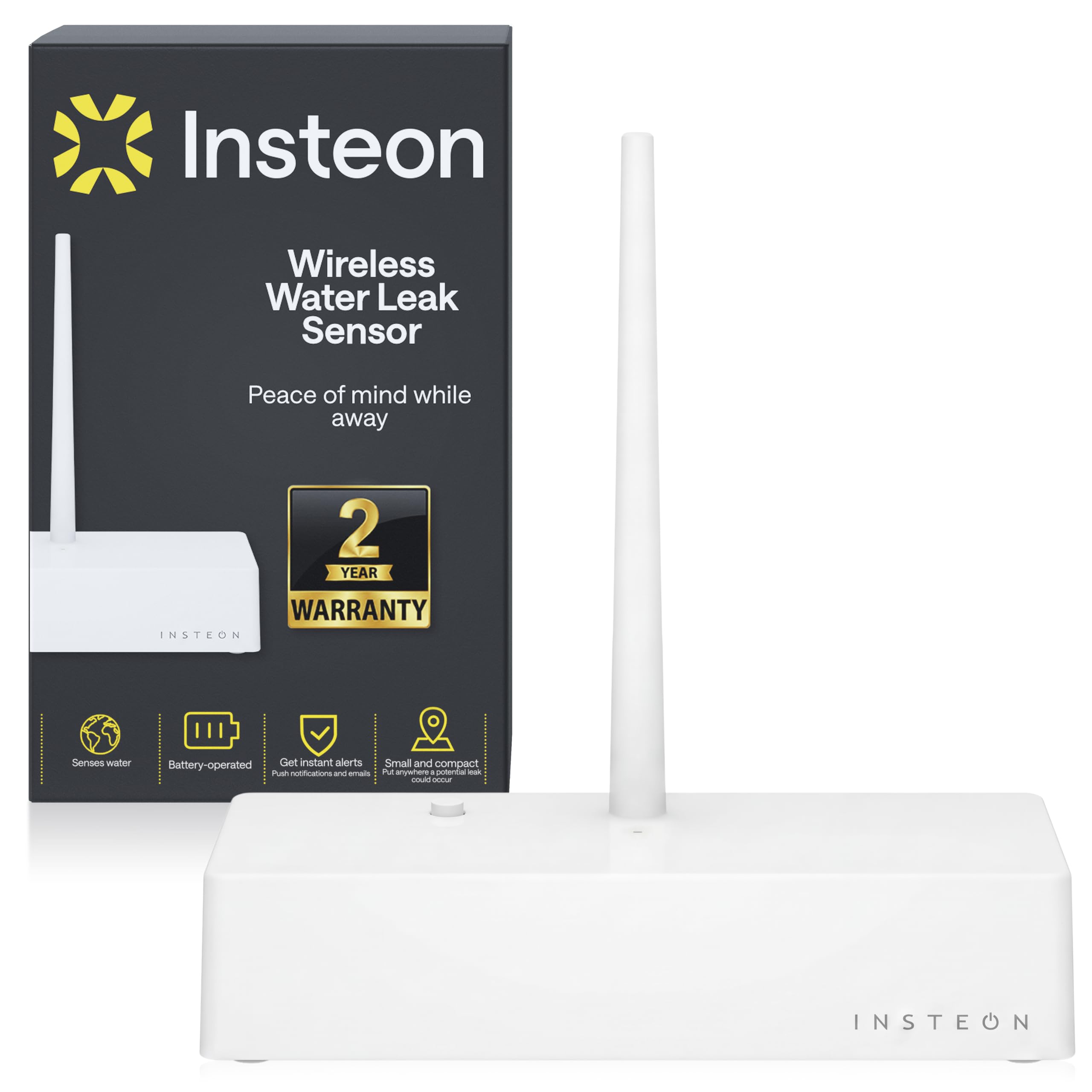 Insteon Wireless Water Leak Sensor, 2852-222 - Insteon Hub required for Smarthphone Alerts