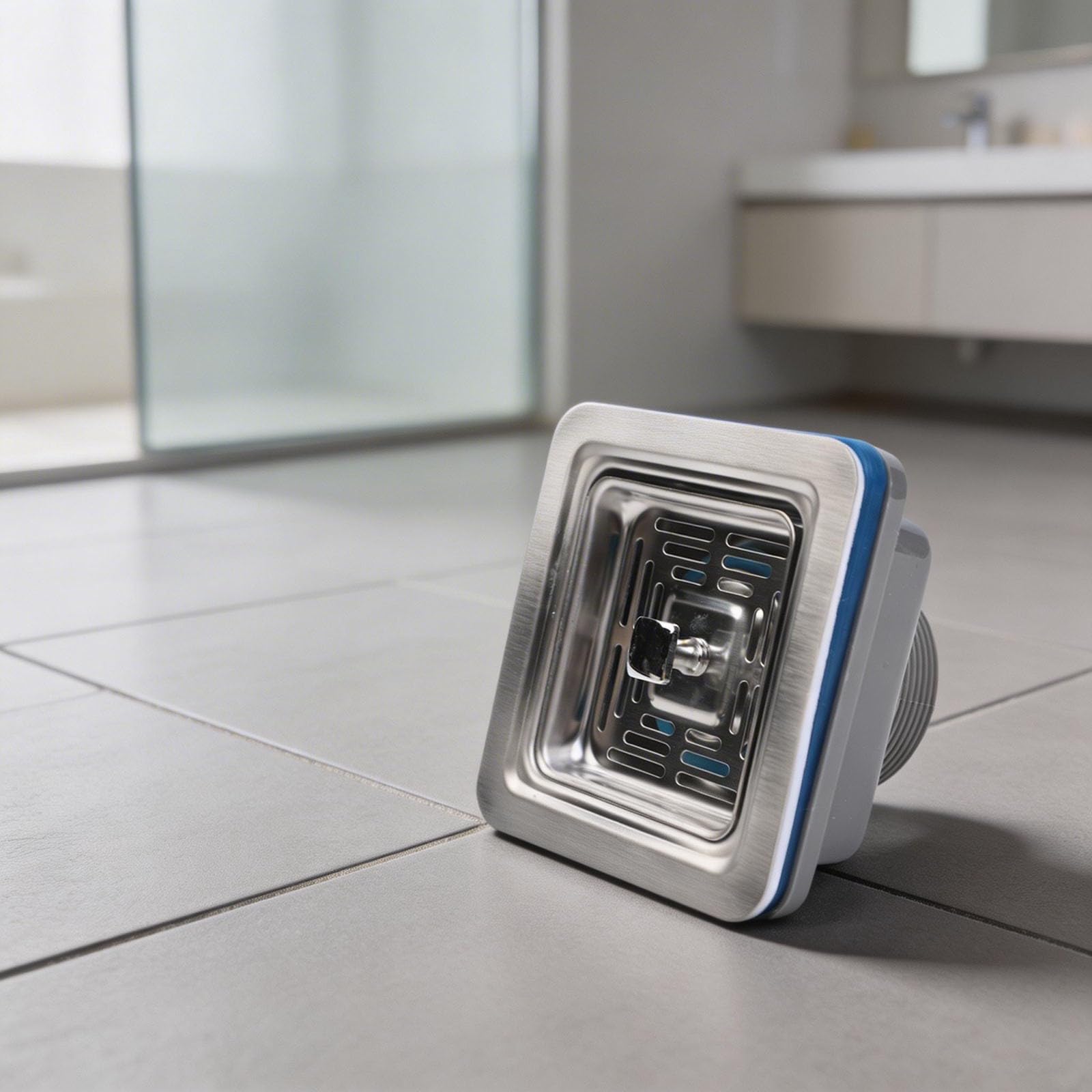 Desagüe cuadrado para fregadero de cocina de 114 mm, mecanismo de elevación de filtro de acero inoxidable para una captura eficiente de partículas de alimentos y eliminación de escombros