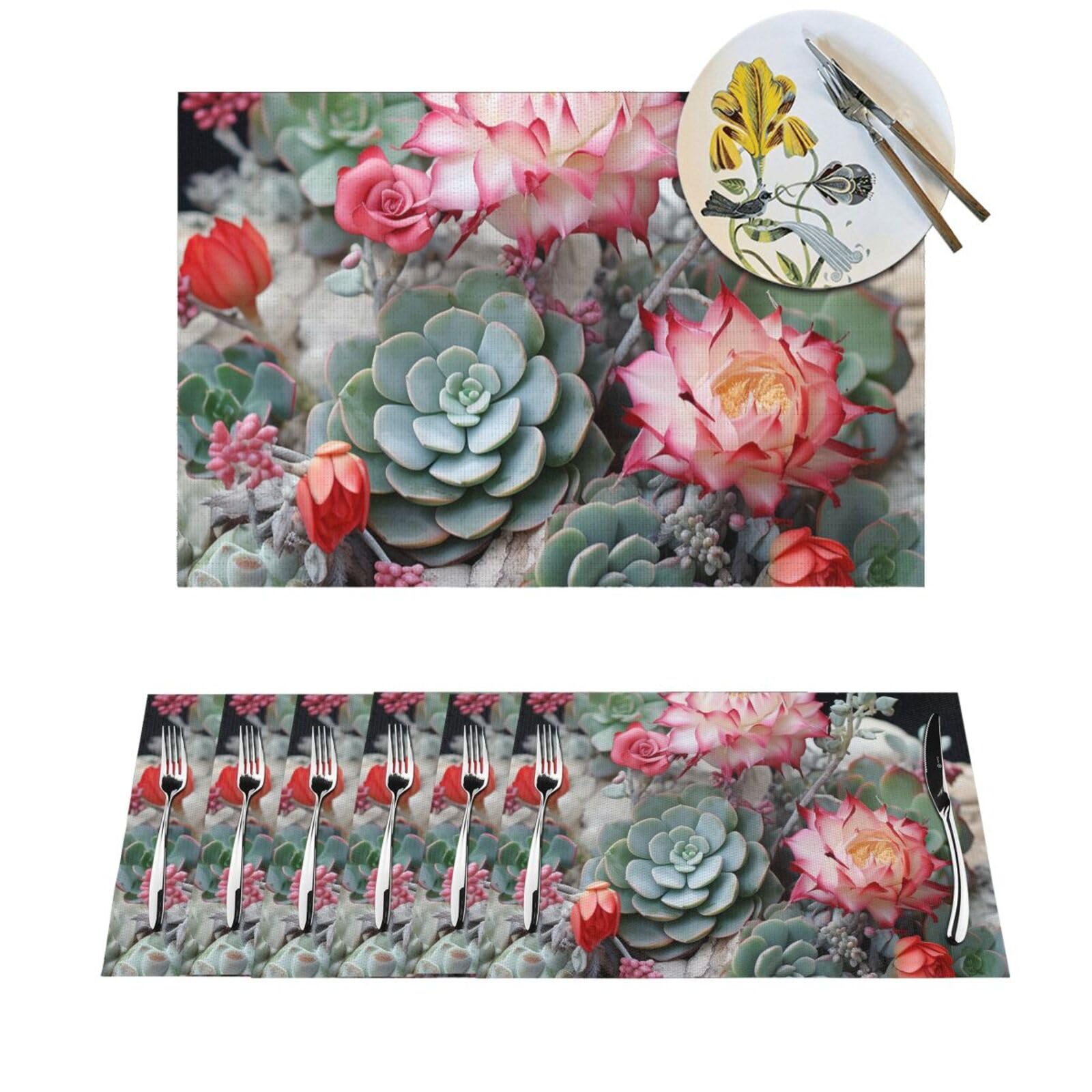 Sets de table en PVC tissé antidérapants pour cuisine et salle à manger moderne