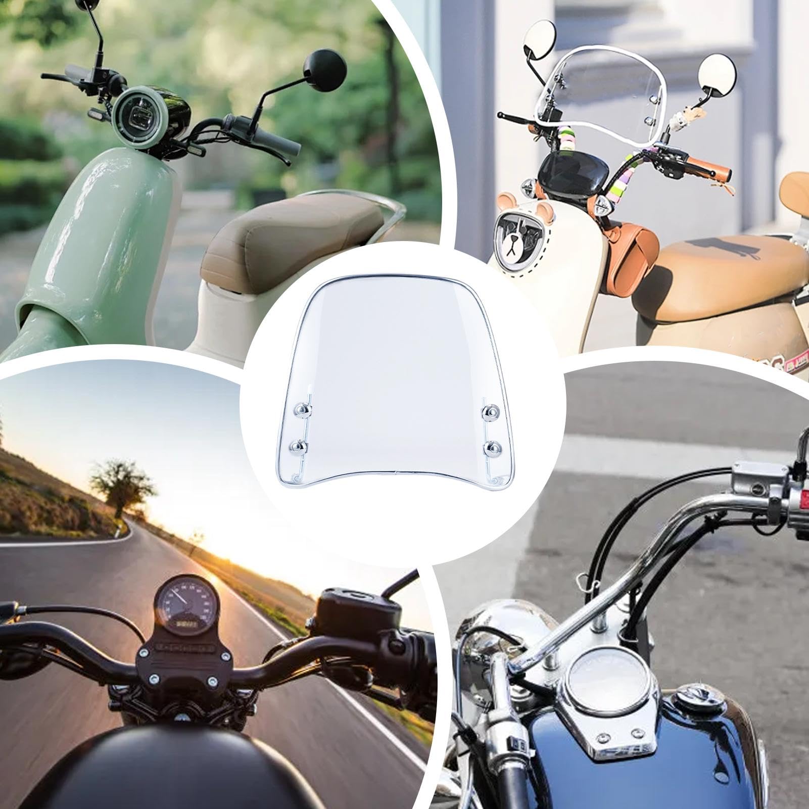 Deflector De Viento para Moto Reemplazo de Parabrisas Flexible Impermeable | Parabrisas Para Moto Recambio Parabrisas Flexible Grande Totalmente Compatible Mayoría Motocicletas Motocicletas Todote