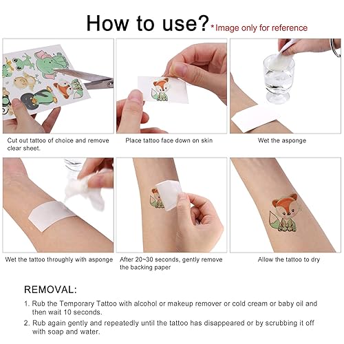 Miniatura 5 de HOWAF Tatuaje temporal para niños 14 hojas que brillan en la oscuridad tatuajes luminosos tatuajes tatuajes tatuajes falso impermeable para niños