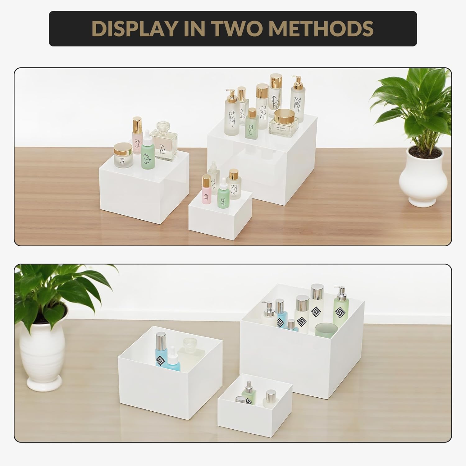 Acekool 6-Piece Versatile Display Riser Set - Multi-Size Food Display Stands for Dessert Tables, Buffet Servicing, Retail Showcase & Event Styling
