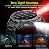 Reloj Inteligente Militar para Hombre, Pantalla HD de 1.7" con Dos Linternas/1400mAh/Más de 110 Modos Deportivos, Reloj de Seguimiento de Fitness Sumergible, Compatible con Android y iPhone (2 Correas) 5