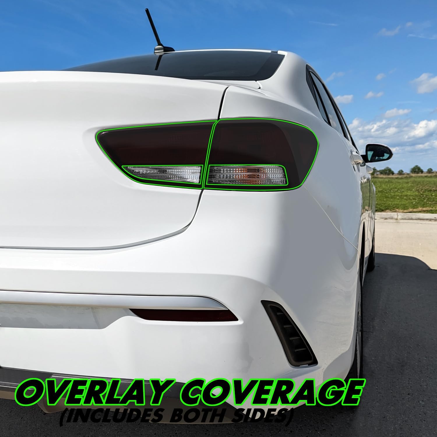 SlickMod PreCut Vinyl Smoke Tint for 2018-2023 Kia Rio Tail Light (Dark Smoke, 2. Taillight Cutout)