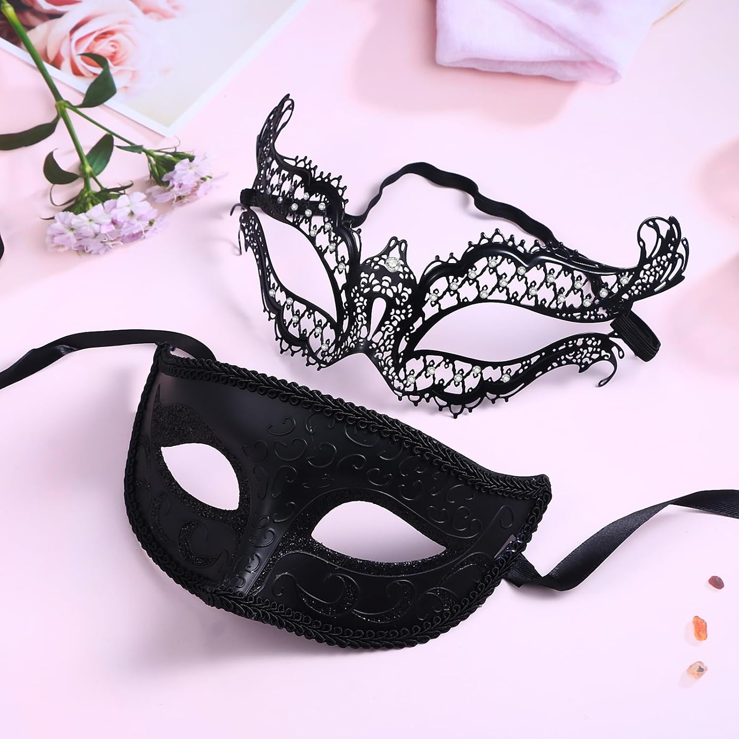 OIDEA Masquerade Mask for Couple - Roman Greek Venetian Mask Halloween Prom Party Costume Ball Mardi Gras Mask for Women Men - Image 5