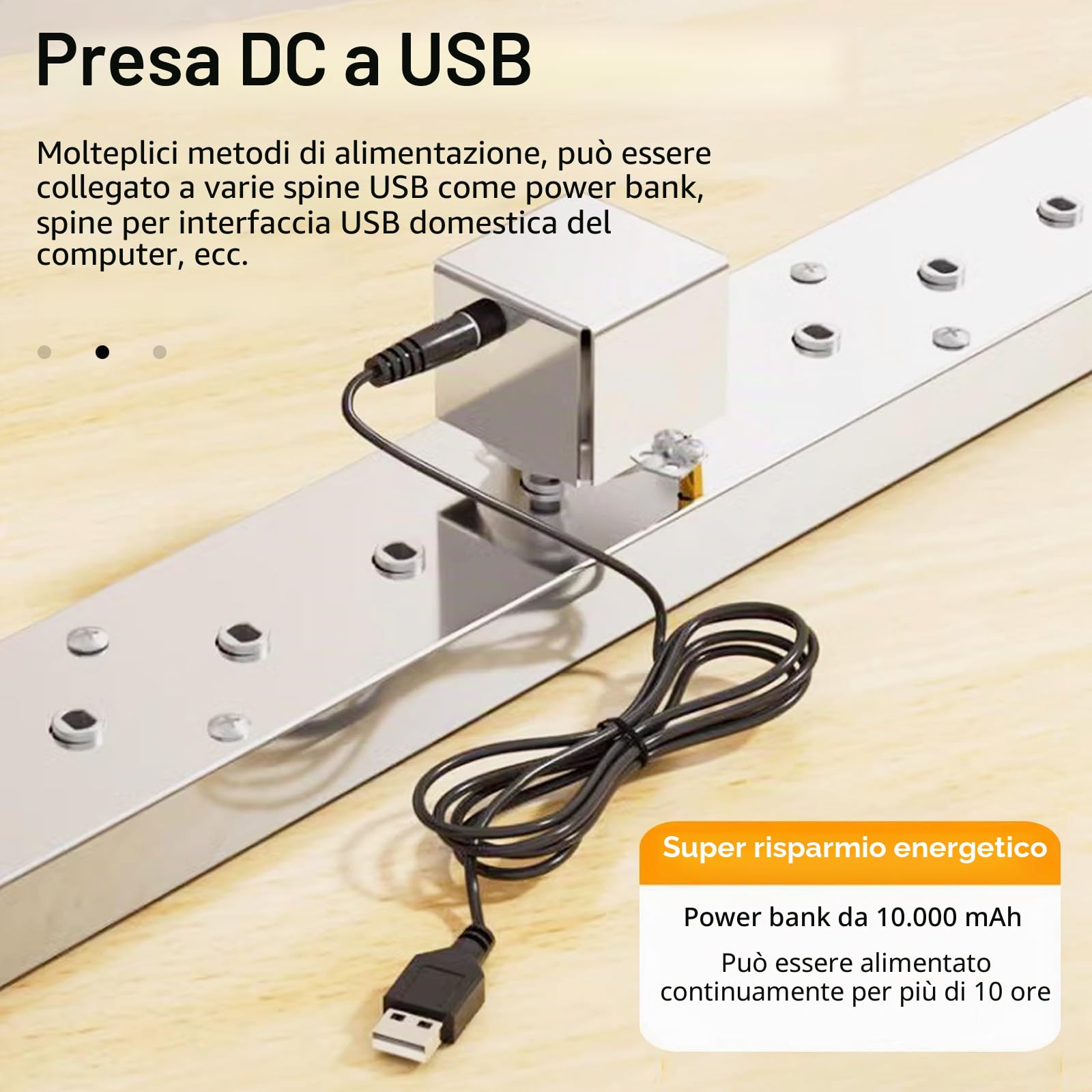 Girarrosto Elettrico, Spiedo Girevole Per Barbecue In Acciaio Inox 50 cm Con Motore USB Accessorio Schaschlik 9 Fori Con 9 Spiedini 5 Giri/Min Larghezza Regolabile Accessori Per Grill Da Giardino