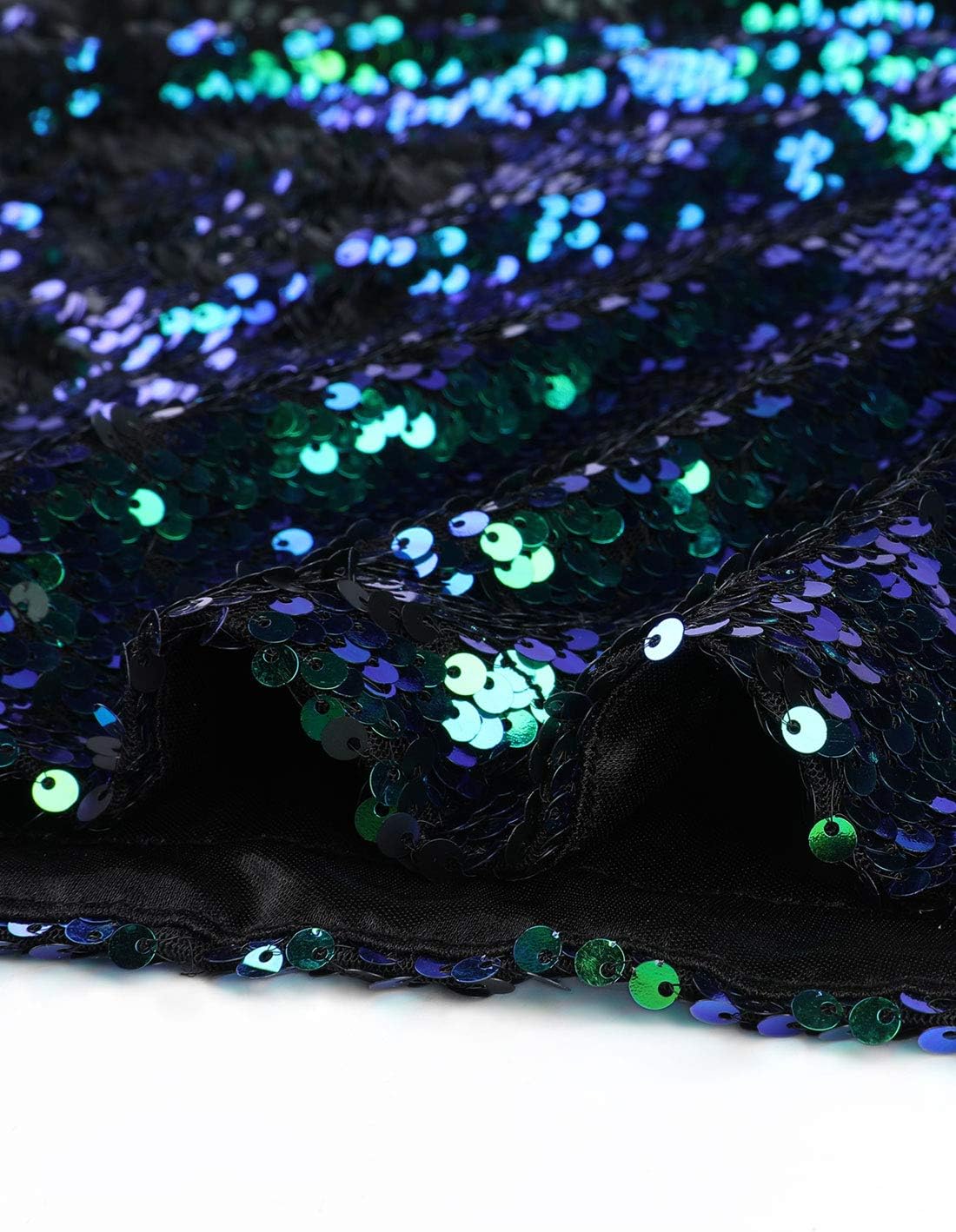 Allegra K Women's Glitter Sequin Dress Spaghetti Strap V Neck Party Cocktail Sparkly Mini Dress Clubwear - Image 6