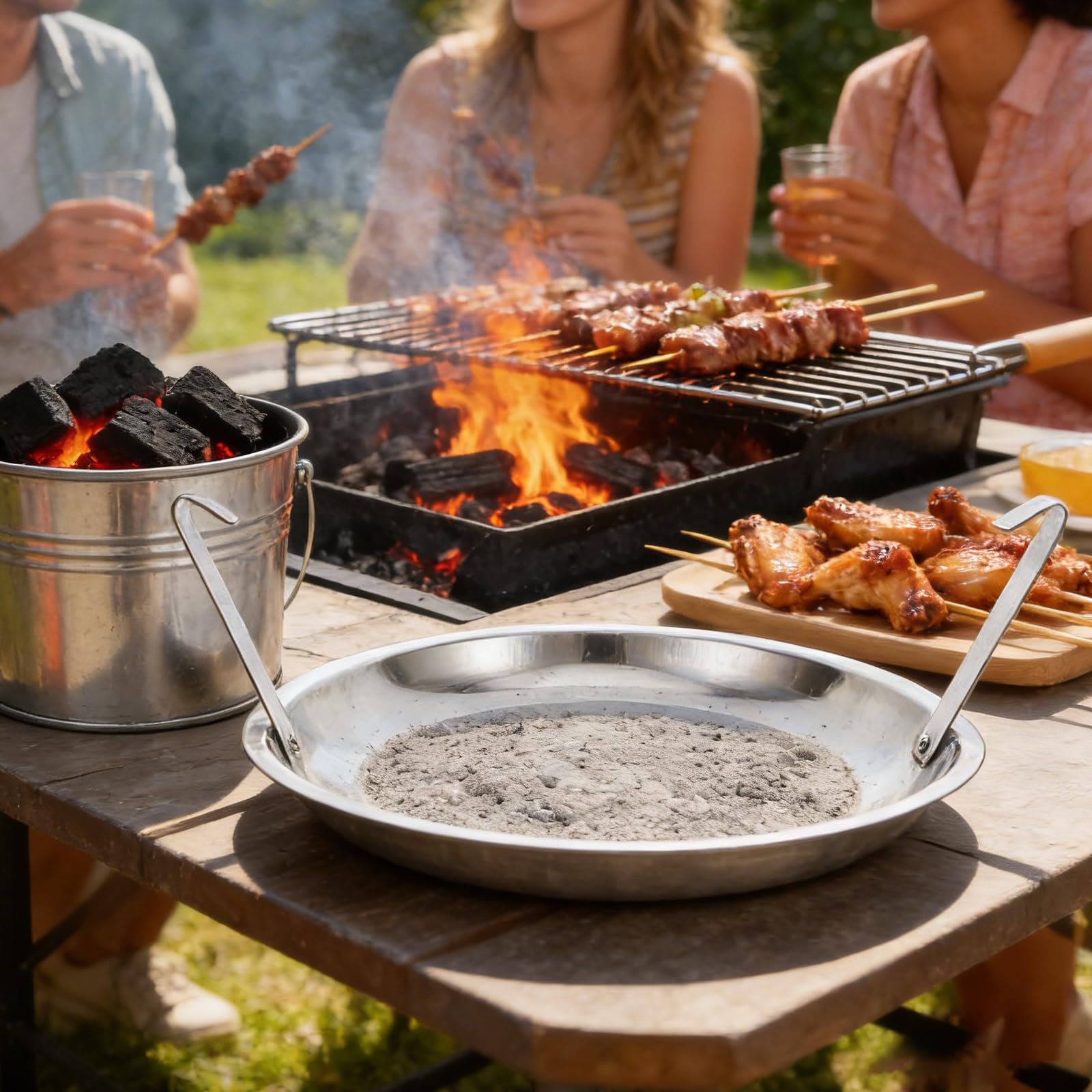 TOYANDONA Accessorio Barbecue a Carbone Cassetto Raccogli Cenere in Metallo 27 Cm Vaschetta Posacenere Resistente al Calore per Campeggio Picnic e Grigliate All’aperto