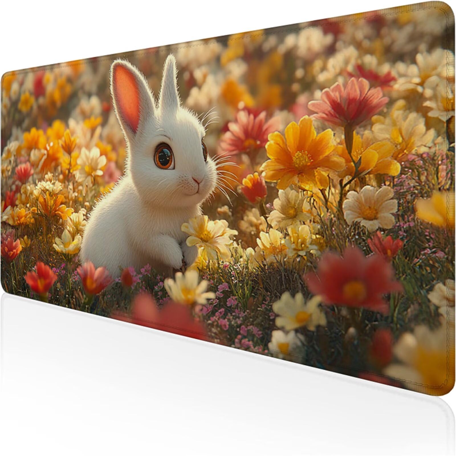 Kolorowa podkładka pod mysz dla graczy XXL 1000 x 500 x 3 mm, królik pod biurko pod rękę z antypoślizgową i wodoodporną gumową podstawą pod mysz Pad, gładka powierzchnia poprawia dokładność i szybkość