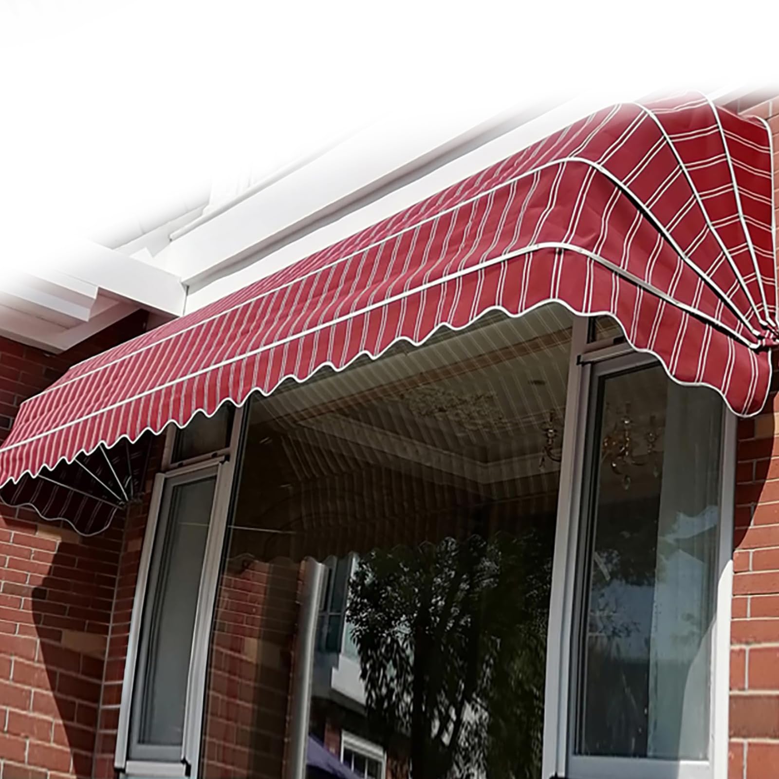 Awning Canopies Manual Retractable Awning, Curved Roofing Rain Shelter Window door Awnings Uv-resistant And Waterproof Fabric Awning, Outdoor Awning For Outside Balcony Garden Porch J 80×60×60cm