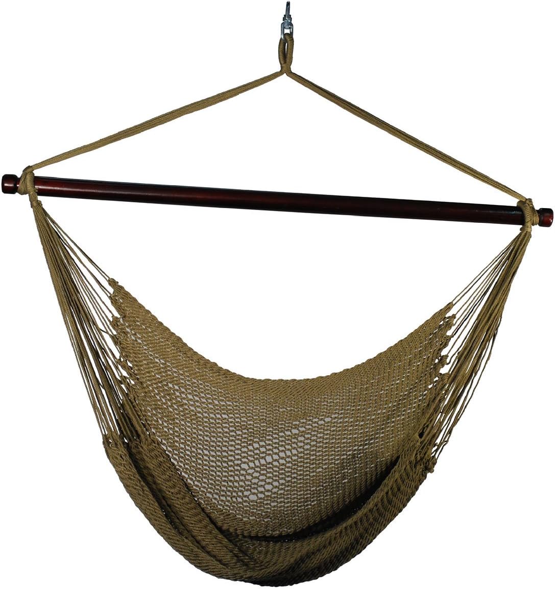 ALGOMA 4913T Hanging Polyester Rope Chair, Tan