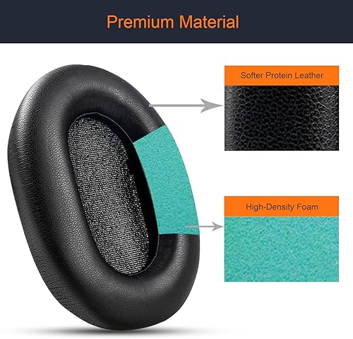 Miniatura 4 de GVOEARS - Almohadillas de repuesto para auriculares Sony WH-1000XM5 (WH1000XM5) con cancelación de ruido, almohadillas para los oídos con cuero