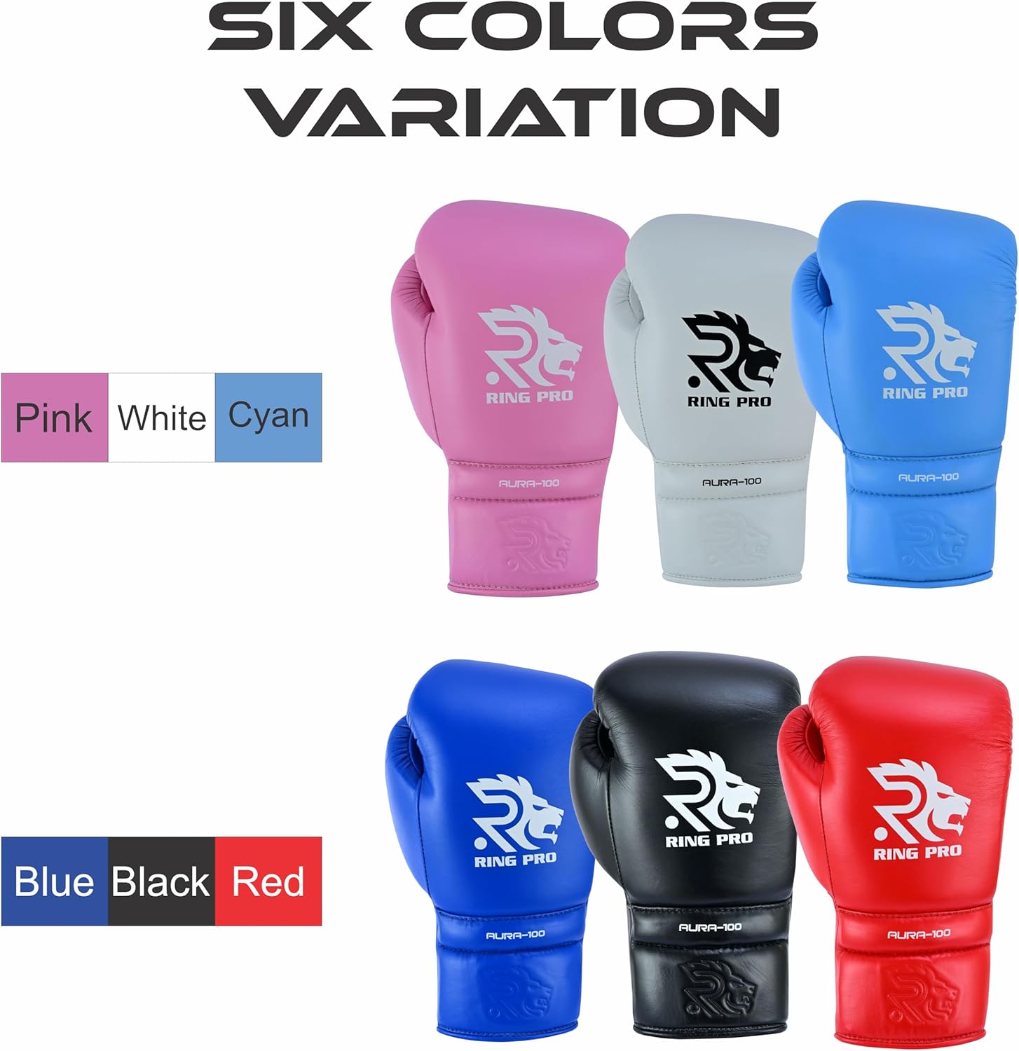 Aura 100 Full-Grain Leather Lace Up Boxing Gloves for Men and Women Training Sparring Muay Thai Kickboxing Heavy Punching Bag and MMA Gloves