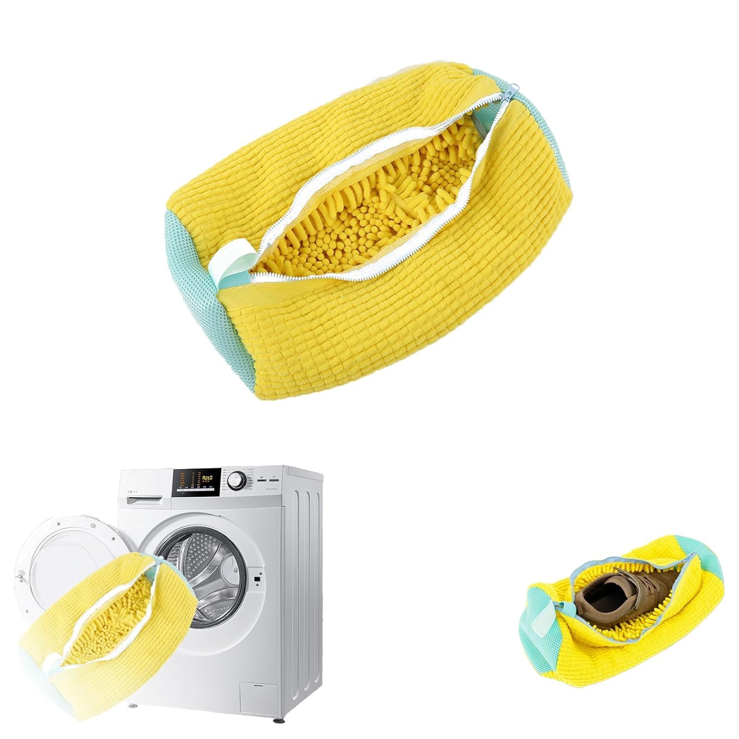 Shoe Washing Machine Bag Laundry Shoe Bag for Washer & Dryer, Reusable with Durable Zipper for Sneakers & Delicates 360° Deep Cleaning Washable Laundry Organizer Bag Multicolor-image-26