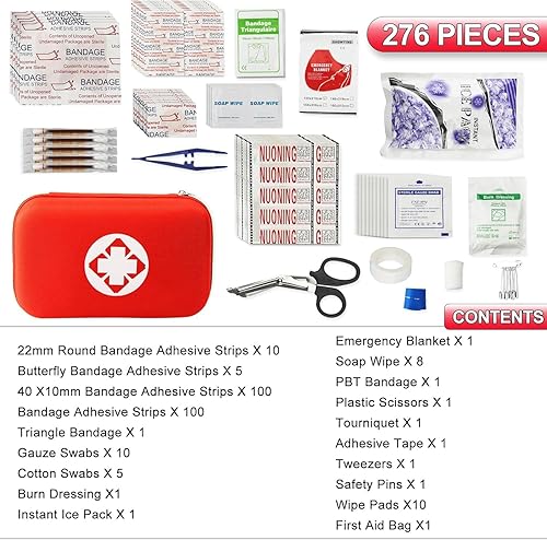 Miniatura 2 de Kit de primeros auxilios para el hogar, automóvil, campamento, senderismo, suministros de emergencia, bolsa pequeña y compacta para la escuela al