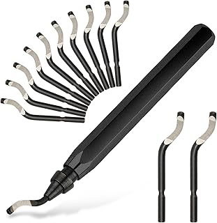 Precision Deburring Tool Kit with 12 High-Speed Steel Blades for Metal, Plastic, and 3D Prints