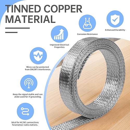 Miniatura 2 de Copper Wire Loom - EMIRFI Shielding Flexible Cable Management for Automotive Audio, Industrial Expandable Cables, Marine Wiring & Computer Case