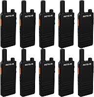 Retevis RT22P Walkie Talkies 10 Pack - Ultra Slim FRS 2-Way Radios, 1620mAh Battery, VOX Hands-Free for Business, School, Restaurant