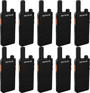 Retevis RT22P Walkie Talkies 10 Pack - Ultra Slim FRS 2-Way Radios, 1620mAh Battery, VOX Hands-Free for Business, School, Restaurant