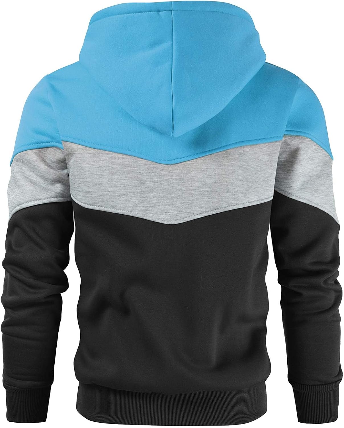 Gesean Men's Novelty Color Block Pullover Fleece Hoodie Long Sleeve Casual Sweatshirt with Pocket - Image 4