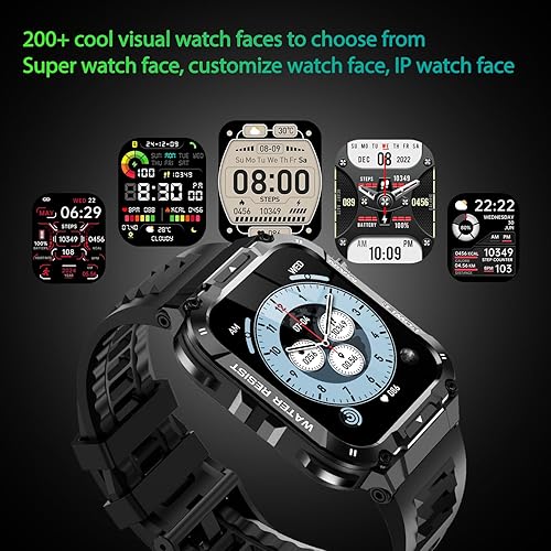 Miniatura 7 de Reloj inteligente militar para hombre con función de llamada, reloj inteligente de fitness para teléfonos Android y iPhone, rastreador de actividad