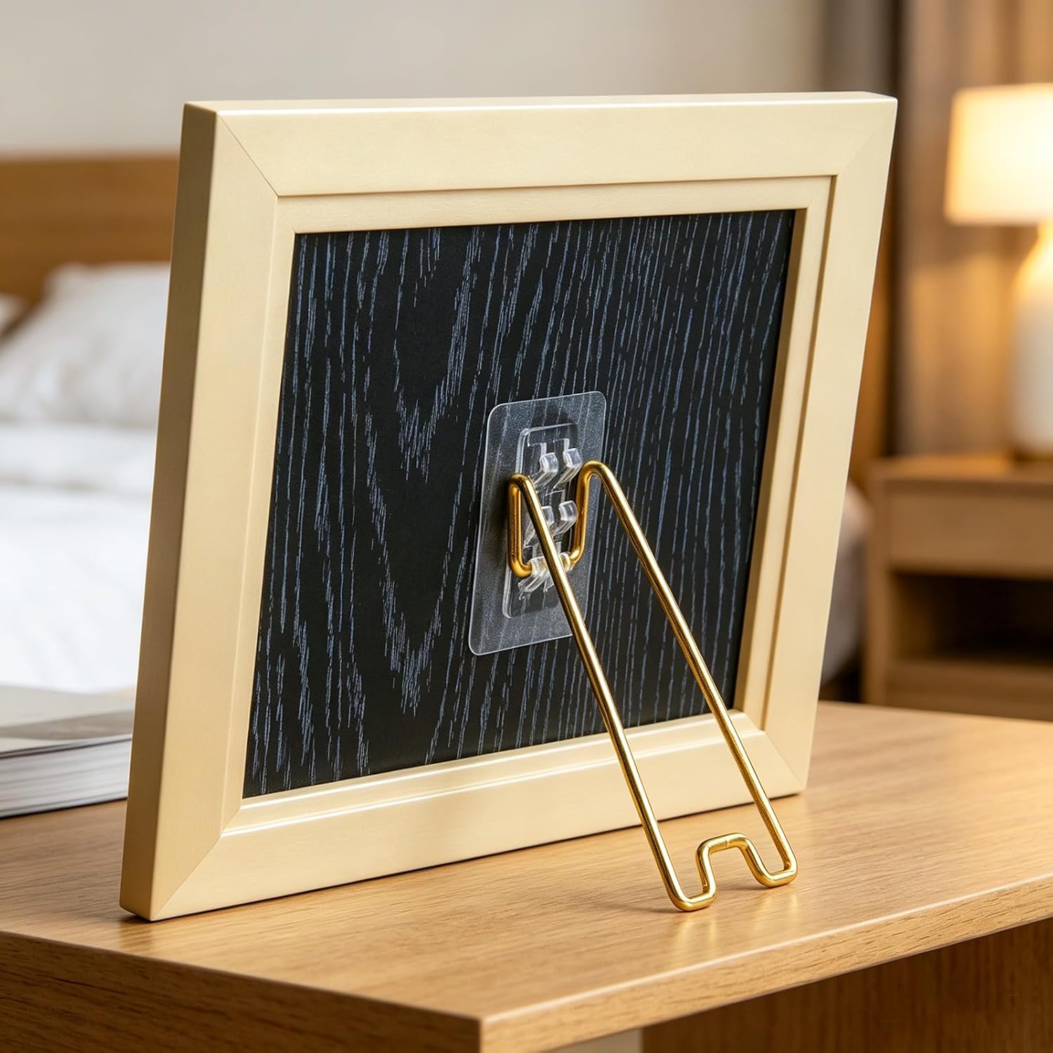 4 Pcs Metal Picture Frame Stand Self Adhesive Table top Photo Holder Stand Easel Back Supports for Photos Picture Frame Paintings Display(Gold,5.12"×2.2")