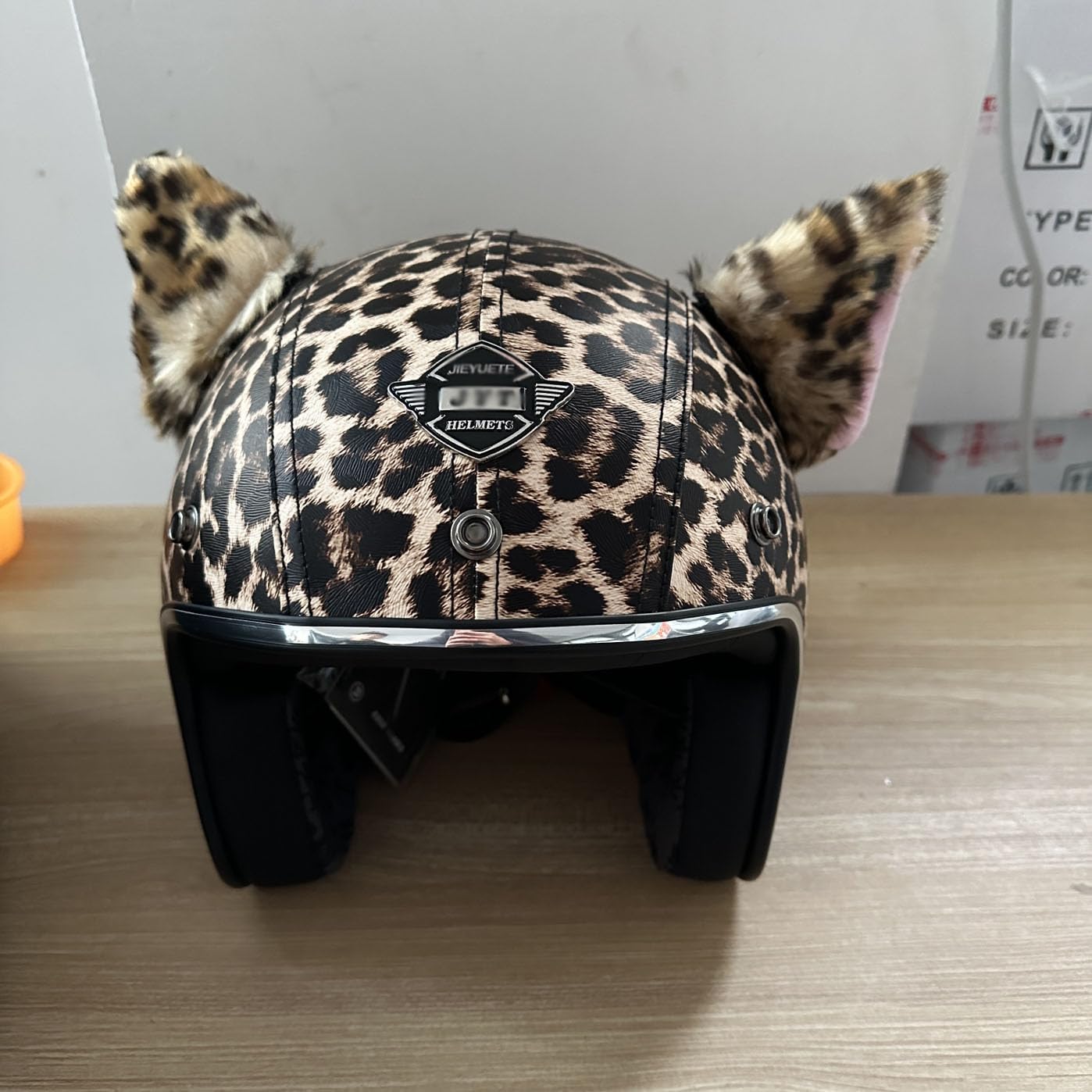 black leopard print motorcycle helmet Cute Cat Ear Helmet, Vintage Leather Half 3/4 Open Face for Adults Men Women, Retro Electric Half Face Helmet for Moped Cruiser Scooter DOT Approved-A|Small : Automotive Recommended for riders 8 Color - Pound Test - Spool Size:Fluorescent Green - 12 lb - 300 yards Wheel & Sprocket sells _linkedCollectionKey: M54858