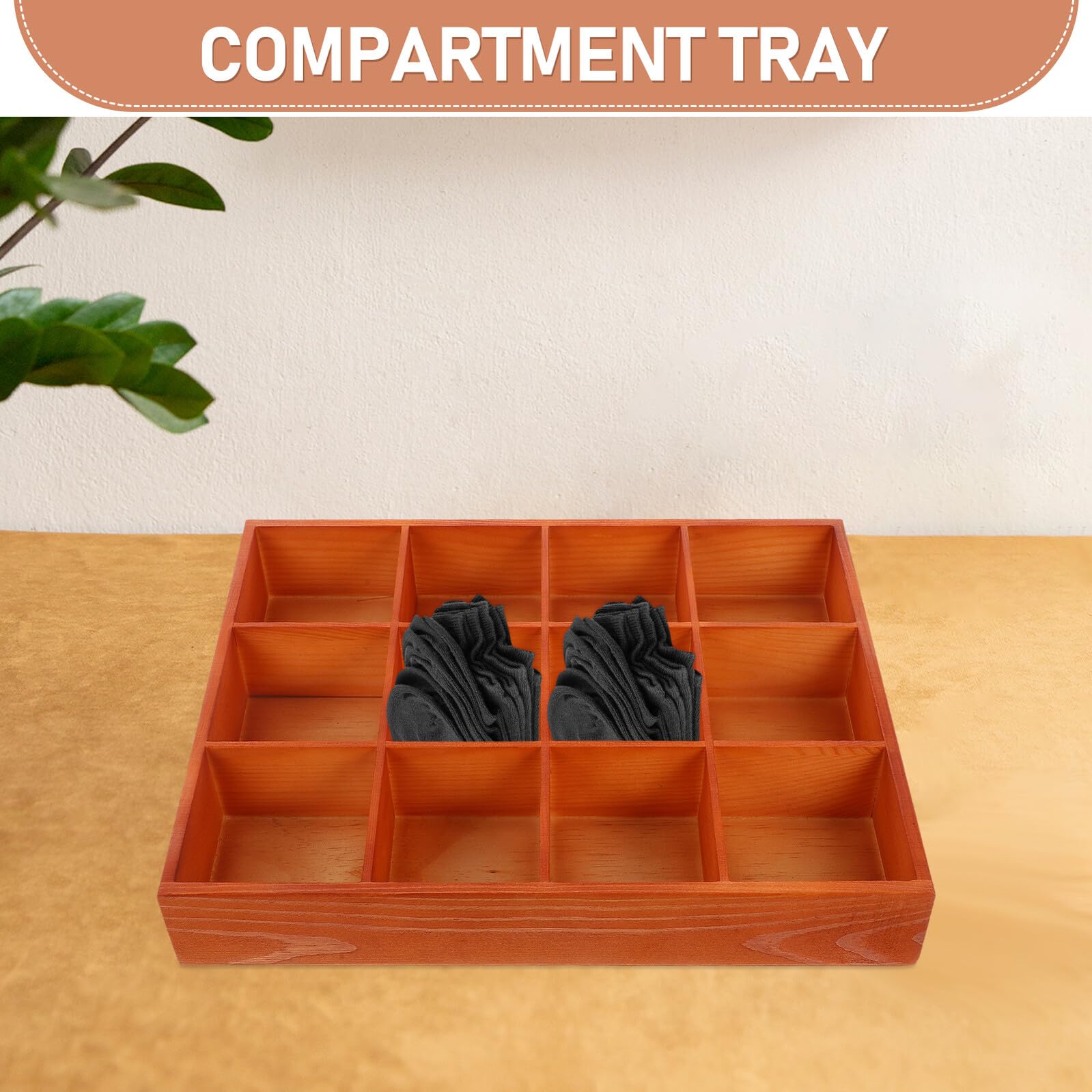 Hohopeti Schubladeneinteiler Modernes Design für Socken und Unterwäsche Holz mit 12 Fächern Kommode Organizer mit Multifunktionaler Nutzung für Schrank und Schublade