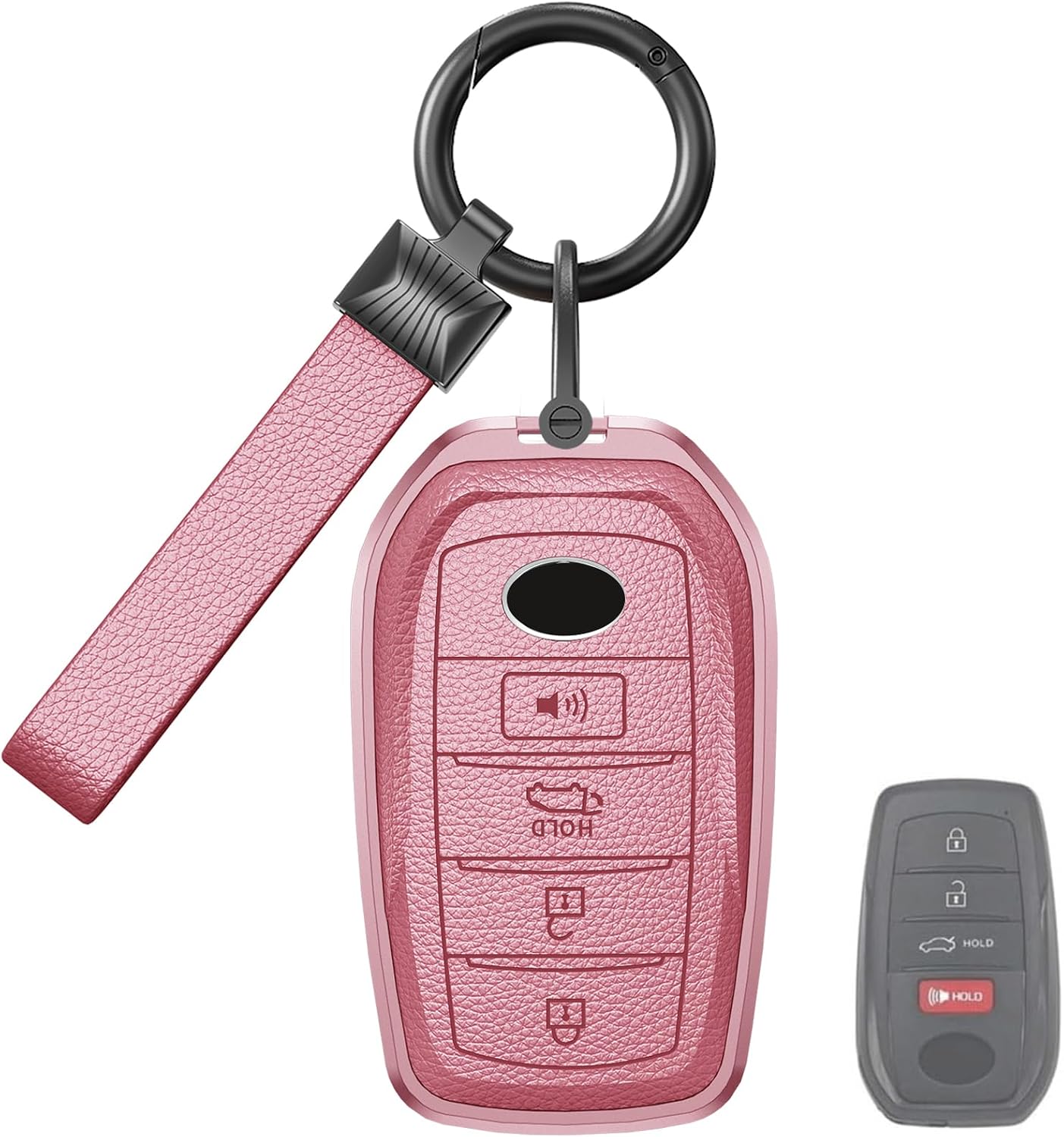 for Toyota Key Fob Cover, Premium Aluminum and Leather Protective Case