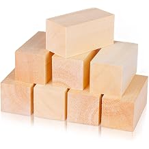8 Pack Basswood Carving Blocks 4 X 2 X 2 Inch, Large Whittling Wood Carving Blocks Cubes Kit for Kids Adults Beginners or Expert, Home/Arts/Crafts/Class/Christmas DIY Supplies