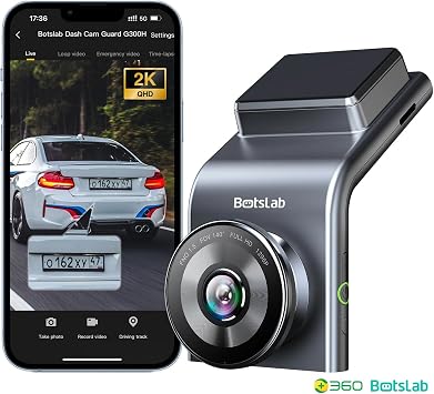 360+ Botslab G300H Pro 2K QHD ADAS Wifi + GPS 140° Geniş Açı Gece Görüşlü Akıllı Araç İçi Kamera