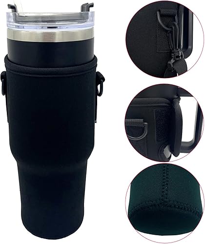 Miniatura 2 de Wanty Funda aislante de neopreno de 40 onzas, funda protectora reutilizable para botella de agua con correa de asa, apta para vaso Stanley/Simple