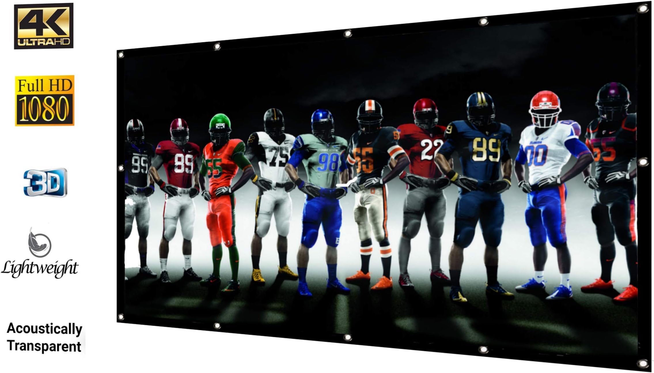 Projector Screen โ 16:9 HD Projector Screen โ Portable & Foldable Projector Movie Screen The Indoors & Outdoors โ Easy to Use Home Theater Screen โ Double Sided Projection โ Lightweight Material
