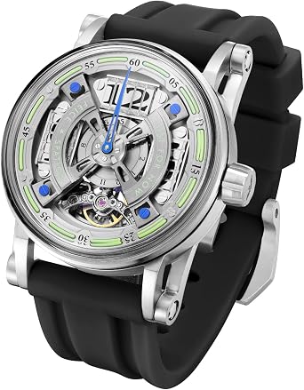 FEICE Skeleton Automatic Analog Men's Watch with Stainless Steel Silicone Bracelet Ø44 mm FM501