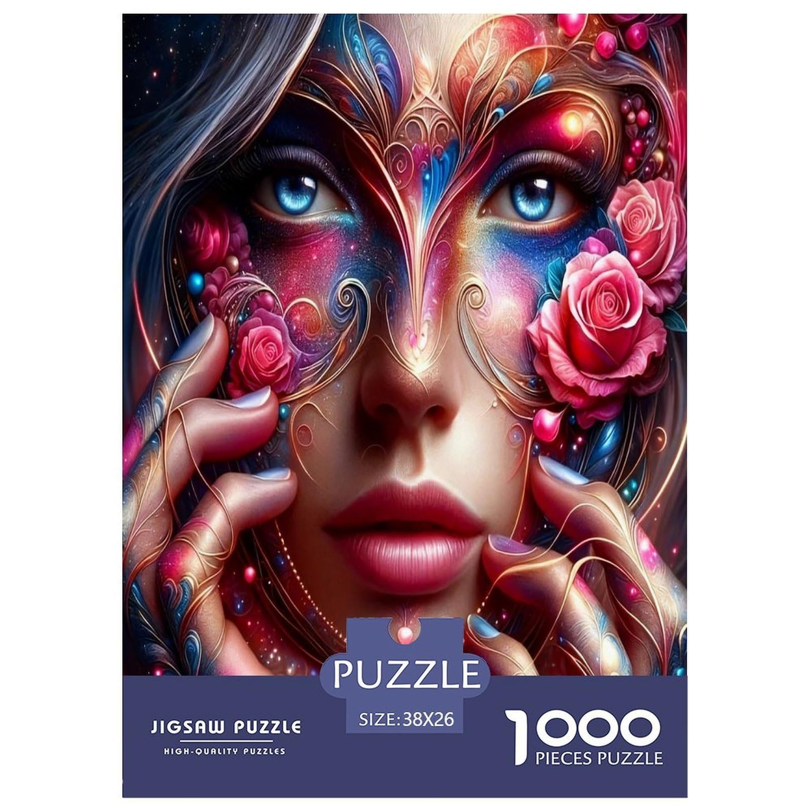 Flower Faced Queen 1000 Piece Jigsaw Puzzles for Adults Educational Games Beautiful Home Decoration Art Colorful DIY Craft 38x26cm/1000pcs — image 1