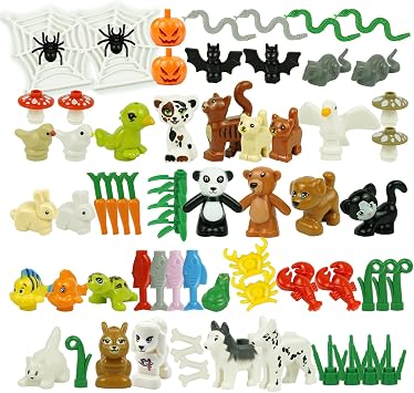 BroTex Friends Animals Figures Set, City Building Block Parts and Pieces, Farm Zoo Sea People Pets Animal Accessories Bricks Toy Gift for Kids, Educational Toys Fit with Major Brand