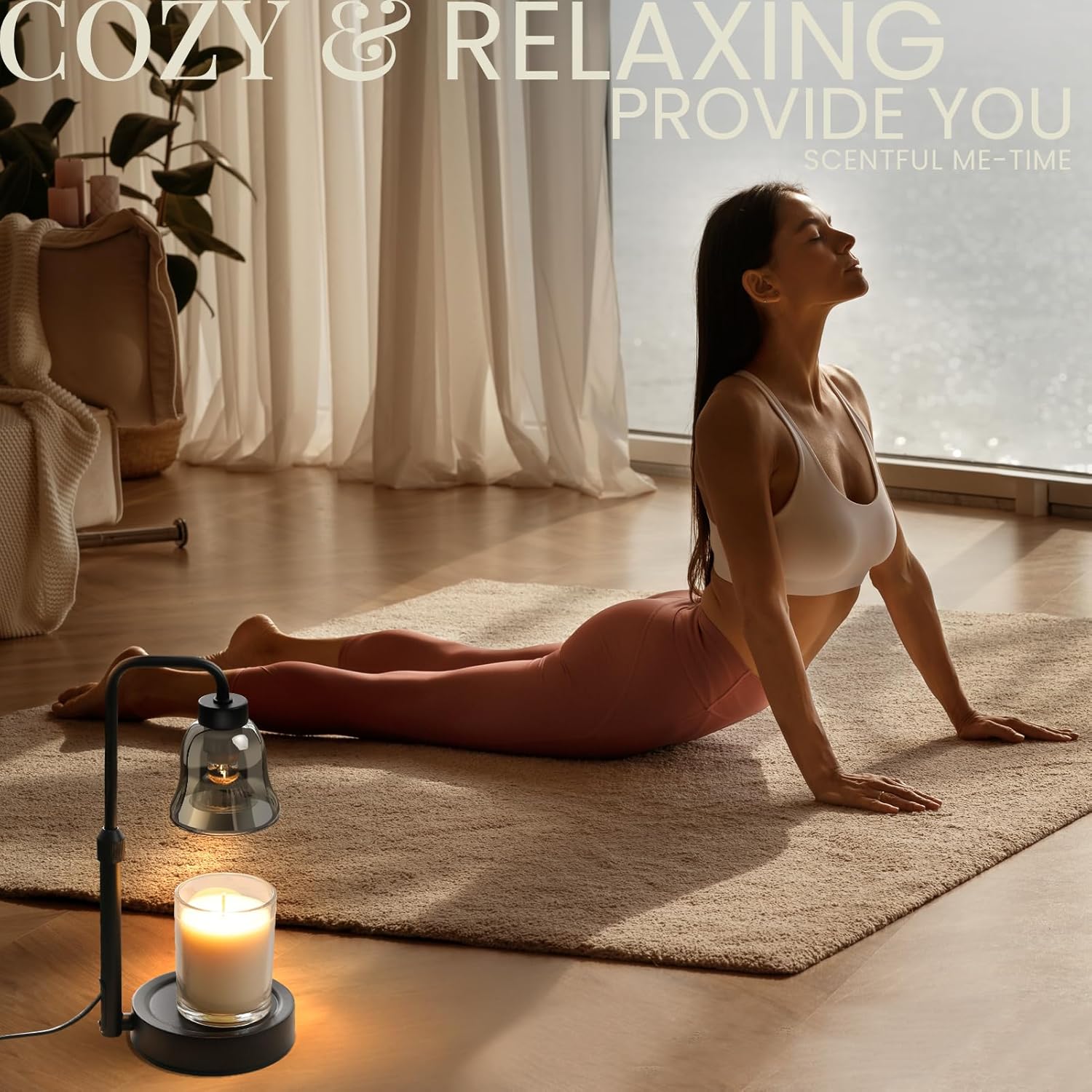 Candle Warmer Lamp with Timer: Adjustable Height Dimmable Warmer Candle Lamps - Mother's Day Gifts for Mom Home Decor House Warming Gifts New Home