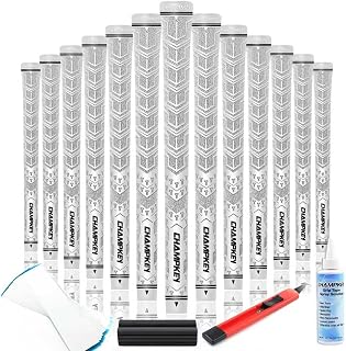 CHAMPKEY Y-PRO Performance Rubber Golf Grips 13 Pack with All Repair Kits - All Weather Control Golf Club Grips - Excellent Traction and Control Golf Rubber Grips