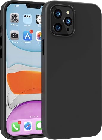 Luvvitt Liquid Silicone Case مصمم لأجهزة iPhone 13 Shockproof Drop Protection Slim Soft Scratch Resistant Gel Cover for Apple iPhone 13 2021 6.1 inch - Black