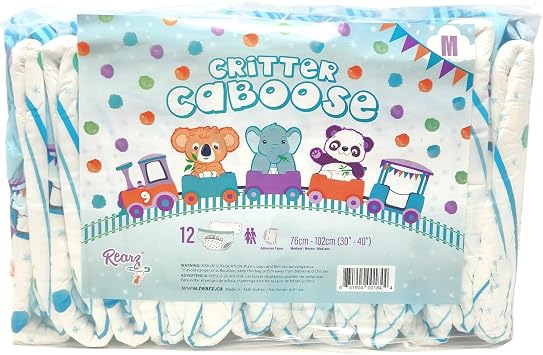Rearz - Mega Critter Caboose - Adult Disposable Printed Diapers (Sample 2 Pack) (Medium)