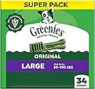 Greenies Veterinarian-Recommended Adult Natural Dental Dog Treats Large Size, Dog Dental Chews, Original Flavor, 54 oz. Pack, 34 Count