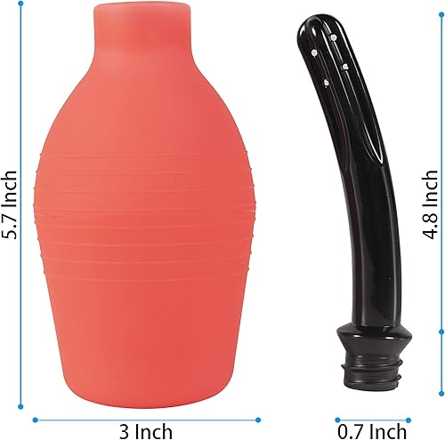 Miniatura 4 de Abyclean Enema de ducha anal, bulbo de enema, ducha vaginal, limpiador de enema para la salud de mujeres u hombres (310ml Rojo)