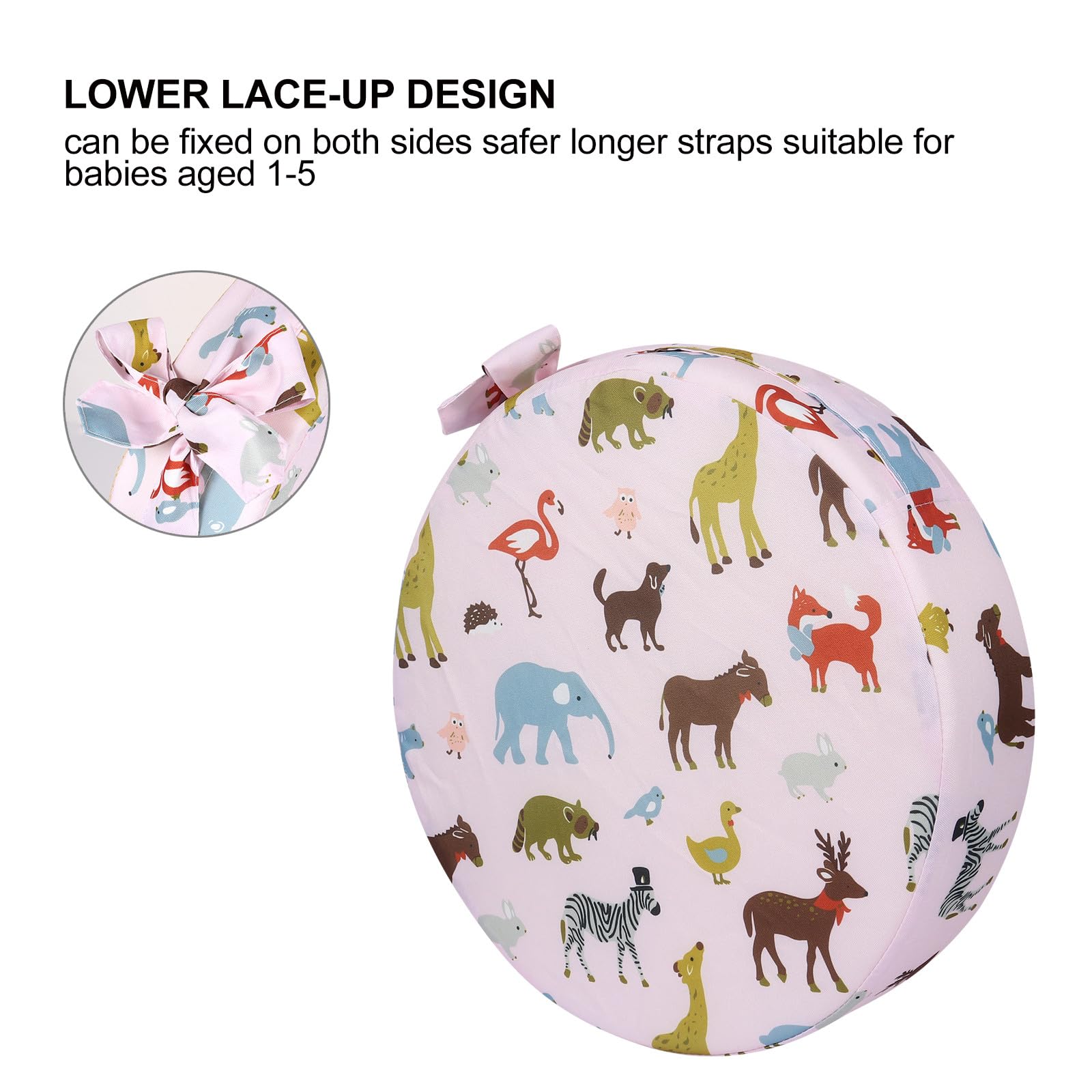 Cojín Elevador Portátil para Silla de Ñiño y Trona Estampado de Animales para Niños Pequeños, Acolchado de Algodón, Funda Extraíble Fácil de Lavar, Uso en Comedor y Viaje, Tamaño