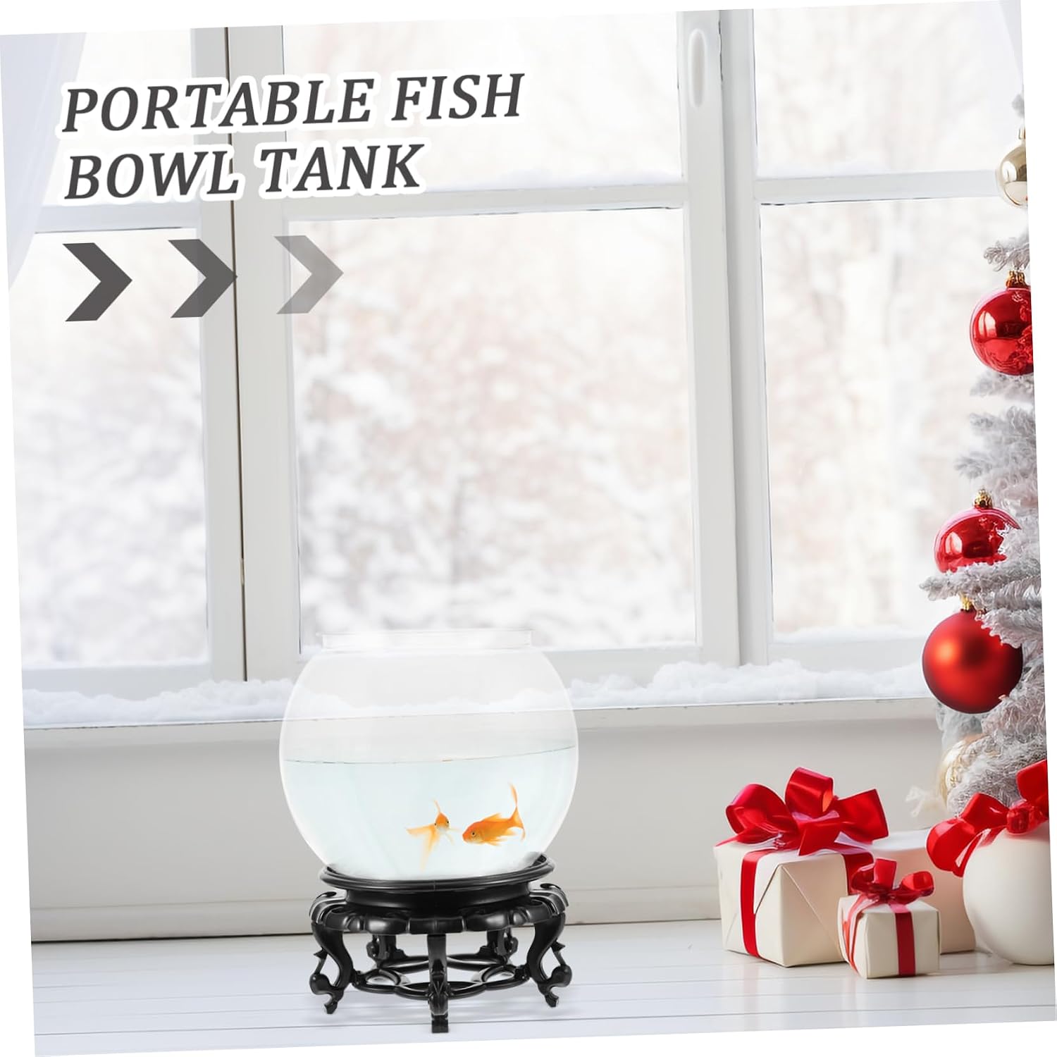 1set Plastic Fish Tank Base Round Breeding Bowl for Desktop Small Aquarium for Office and Home