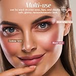 KIMUSE Face Sticks Trio, Cream Blush & Highlighter & Contour Stick for Sculpt the Cheeks, Long Lasting Cream Contour Stick Trio for Face Makeup, with Brush (Quartz Rose-Brush)