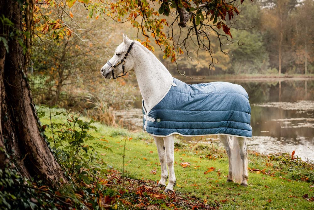 Horseware Eco Liner 100g Teal Eco Print/Grey 6ft 6, Grey