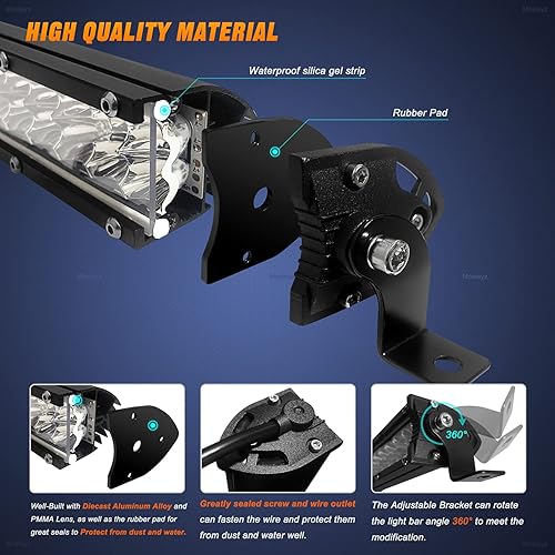 Miniatura 4 de Barra de luz LED de doble fila de 7 pulgadas  60 W Slim LED Spot Flood Combo Off Road Luz de conducción todoterreno, luces LED antiniebla luces de